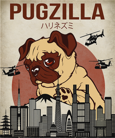 Funny Cute Pet Pajama Pug Dog Outfit Pugzilla Kids T-Shirt