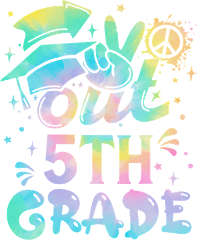 Peace Out 5th Grade Tie Dye Graduation Last Day Of School Women's Hoodie