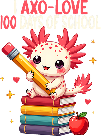 100 Days Of School For Girl 100th Day Of School Axolotl  Mousepad