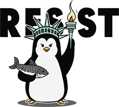 I Stand With The Penguins Resist Penguin Anti Trump Kids Long Sleeve Shirt