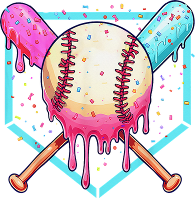 Baseball Cuteping Ice Cream Cute Baseball Season Gift Women's Long Sleeve Shirt