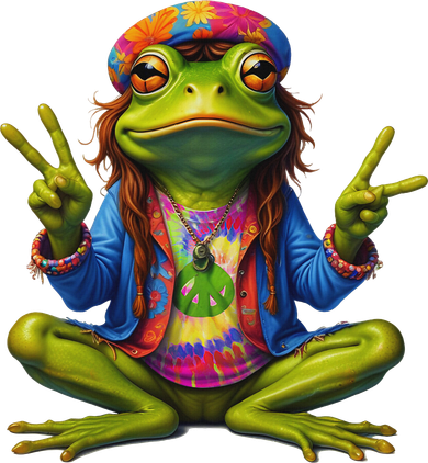 Tie Dye Frog Peace Sign 60s 70s Hippie Women Coffee Mug
