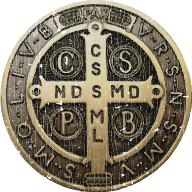 Vintage Retro St. Benedict Medal Saint Benedict Cross Cathol Kids Long Sleeve Shirt
