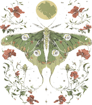 Goblincore Moth And Butterfly Moonphases Flowers Cottagecore Toddler Long Sleeve