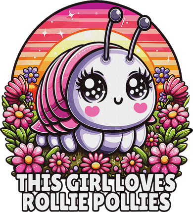 Roly Poly, Pill Bug Kawaii, This Girl Loves Rollie Pollies Kids Hoodie