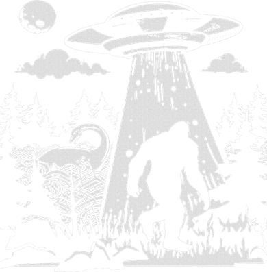 Vintage Alien With Bigfoot & Loch Ness Monster Cryptozoology Women's V-Neck T-Shirt