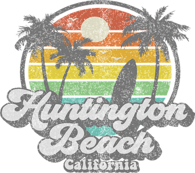 Vintage Huntington Beach California Surfing Retro Surf Gift Button
