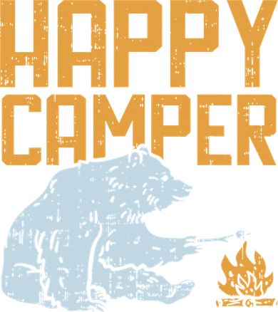 Happy Camper Bear Vacation Hiking Camp Campfire Camping Gift Toddler T-Shirt