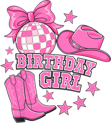 Birthday Cowgirl Western Disco Birthday Girl Party Hat