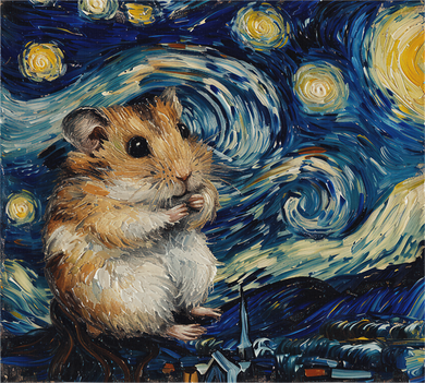 Hamster Van Gogh Style Starry Night Doggie Tank