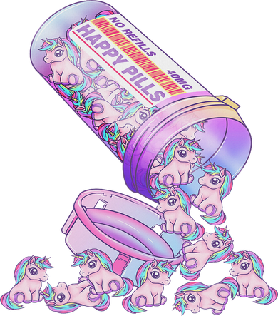 Happy Pills Pastel Goth Kawaii Yami Unicorn Otaku  Hat