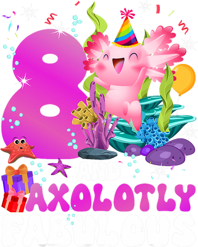 8th Axolotl Birthday Party Eight Year Old Axolotl Birthday Button
