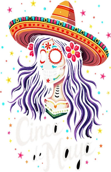 Funny Cinco De Mayo Sugar Skull Girl Sombrero Fiesta Women's Sweatshirt