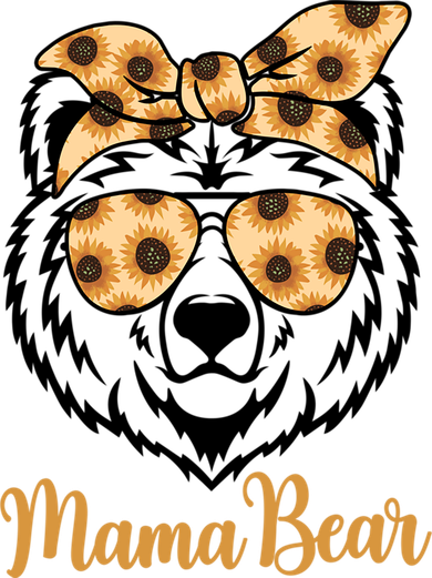 Sunflower Mama Bear With Sunglasses Bandana Momma Mothers Dy  Toddler T-Shirt
