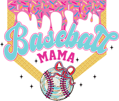 Baseball Cute Mama Ice Cream Cute Baseball Mom Gift Women's Long Sleeve Shirt
