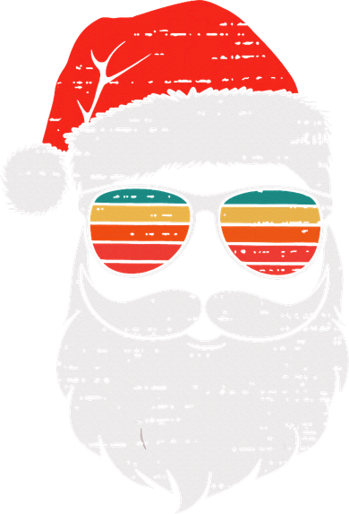 Retro Santa Face Sunglassed Christmas In July Summer Xmas Gift Button