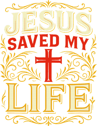 Jesus Saved My Life Bold Art Christian Faith Statement Apron