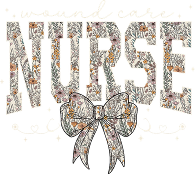 Retro Wildflower Wound Care Nurse Coquette Bow WOCN Nursing Baby Bodysuit