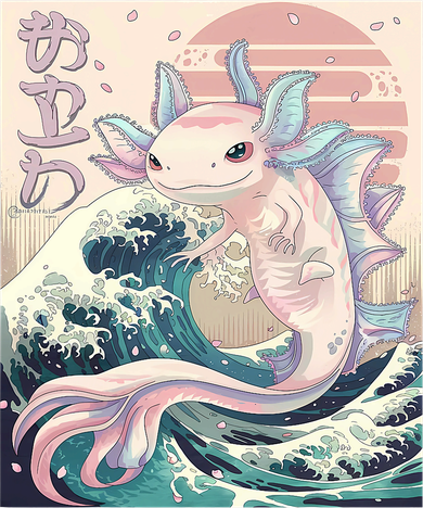 Axolotl Kaiju Anime Japanese Vintage Art Women's T-Shirt