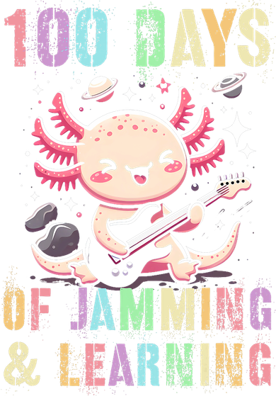  100 DAYS School JAMMING LEARNING Axolotl Rock Star Apron