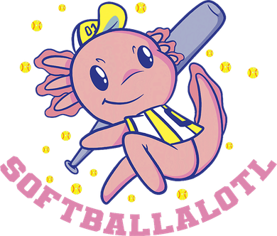 Axolotl Holding Softball Bat Design Softballalotl Graphic  Golf Towel