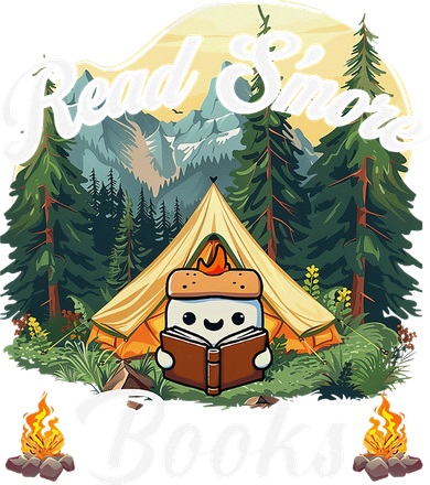 Women Read Smore Books Cute Campfire Outfit For Book Lover Doggie Tank
