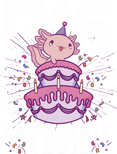 I'm 6 Bday Axolotl Party Cute 6th Birthday Axolotl Magnet