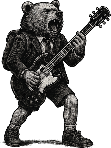 Rocking Bear Guitar Player Concert Festival Music Cool Backpack