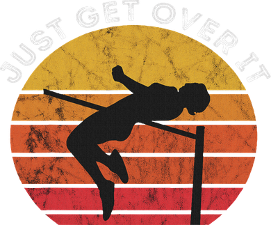 High Jump Vintage Retro Sunset Just Get Over It Jumping Women's Dry Zone Grid Polo