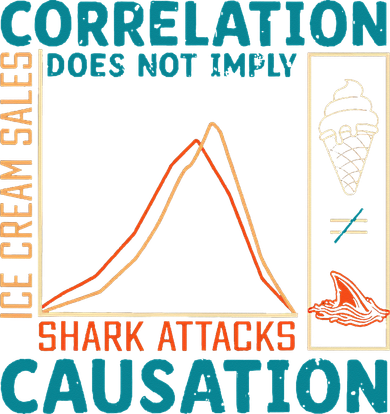 Correlation Does Not Imply Causation Shark Attacks Ice Cream Gift Kids Long Sleeve Shirt