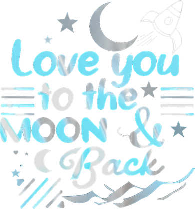 Love You To The Moon  Back Space Rocket Stars Design Gift Kids T-Shirt