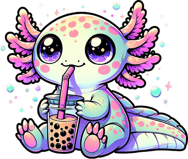 Axolotl Bubble Boba Tea Kawaii Anime Gifts Women T-Shirt