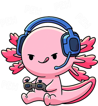 Axolotl Gaming Anime Video Game Pew Gamer Kids T-Shirt