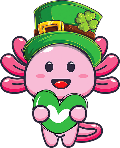 Axolotl Saint Patricks Day Axolotl St Patrick Polo