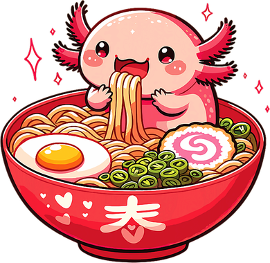 Cute Axolotl Eats Ramen Noodles Axolotls Ramen Bucket Hat