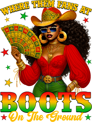 Boots On The Ground Juneteenth Cowgirl Where Them Fans At   Women's Sweatshirt