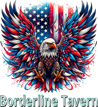 Borderline Tavern Eagle American Flag 4th Of July  Women's Long Sleeve Shirt