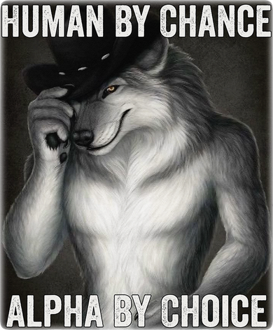 Funny Human By Chance Alpha By Choice Cool Alpha Wolf Meme Golf Towel