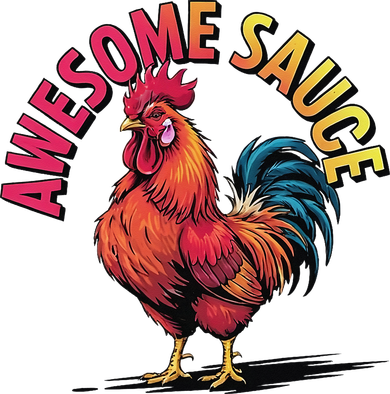 Awesome Sauce With Picture Of Rooster Vintage Funny Golf Towel