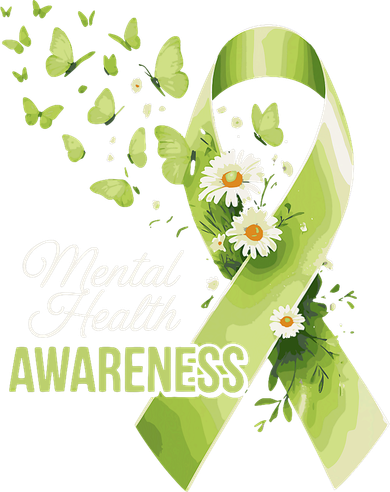 Mental Health Awareness Butterfly Green Ribbon  Doggie Tank