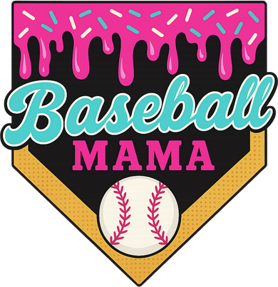 Baseball Mama Ice Cream Drip Tote Bag