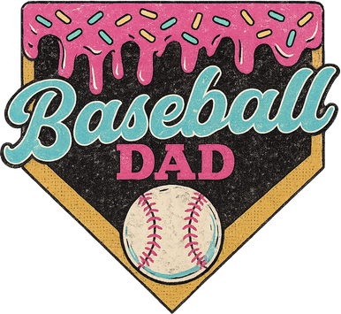 Baseball Dad Ice Cream Drip Button