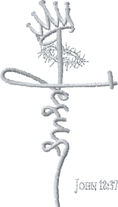 Jesus Cross Crown Of Thorns John 18:37 King Embroidered Embroidered Bucket Hat