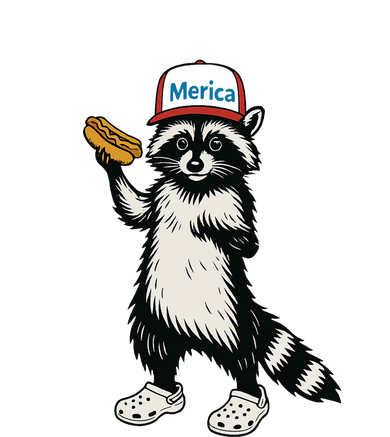 Raccoon 4th Of July Patriotic Funny Cute Red White And Feral Toddler T-Shirt
