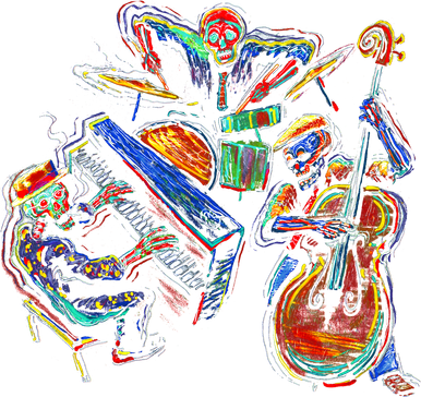 Dancing Skeleton Music Band Hat