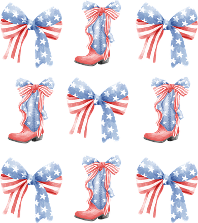 July 4th Coquette Bow America Retro Kids Hoodie