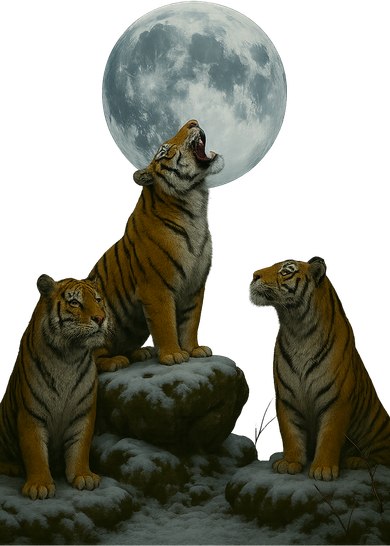 Three Tigers Moon Women's Tank Top