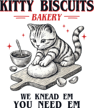 Kitty Biscuits We Knead Em You Need Em Cat Lover Baking Women's T-Shirt