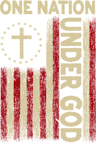 One Nation Under God Flag 4th Of July Patriotic Christian Polo