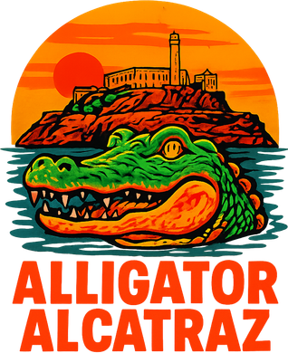 Retro Alligator Alcatraz Women's Hoodie